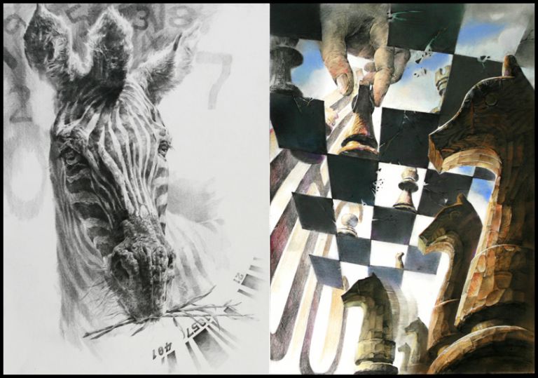 얼룩말과 숫자의 이미지를 이용하여 표현하시오