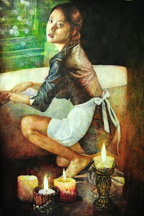 울산입시미술학원 장지원그린섬 인물수채화