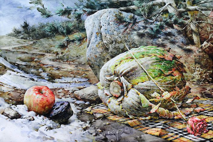 울산입시미술학원 장지원그린섬 사진+정물수채화