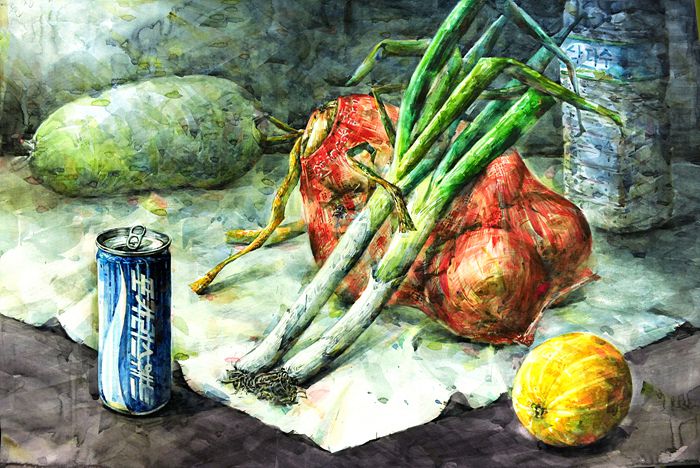 울산입시미술학원 장지원그린섬 정물수채화