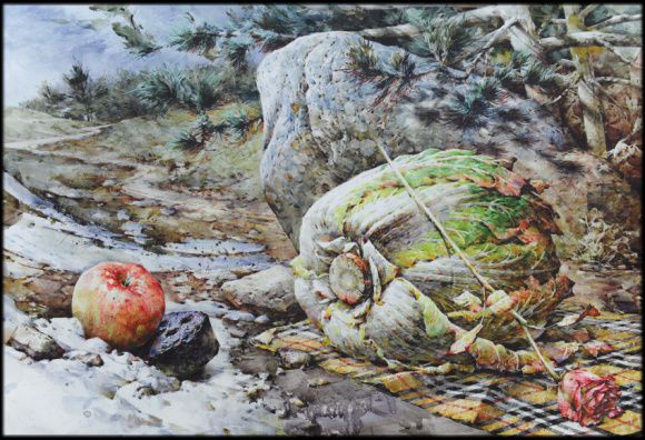 사진+정물수채화